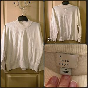 Cream Mock Turtleneck Sweater